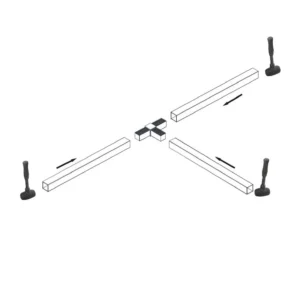 QB PVC ugao 3 kraka T CRNA