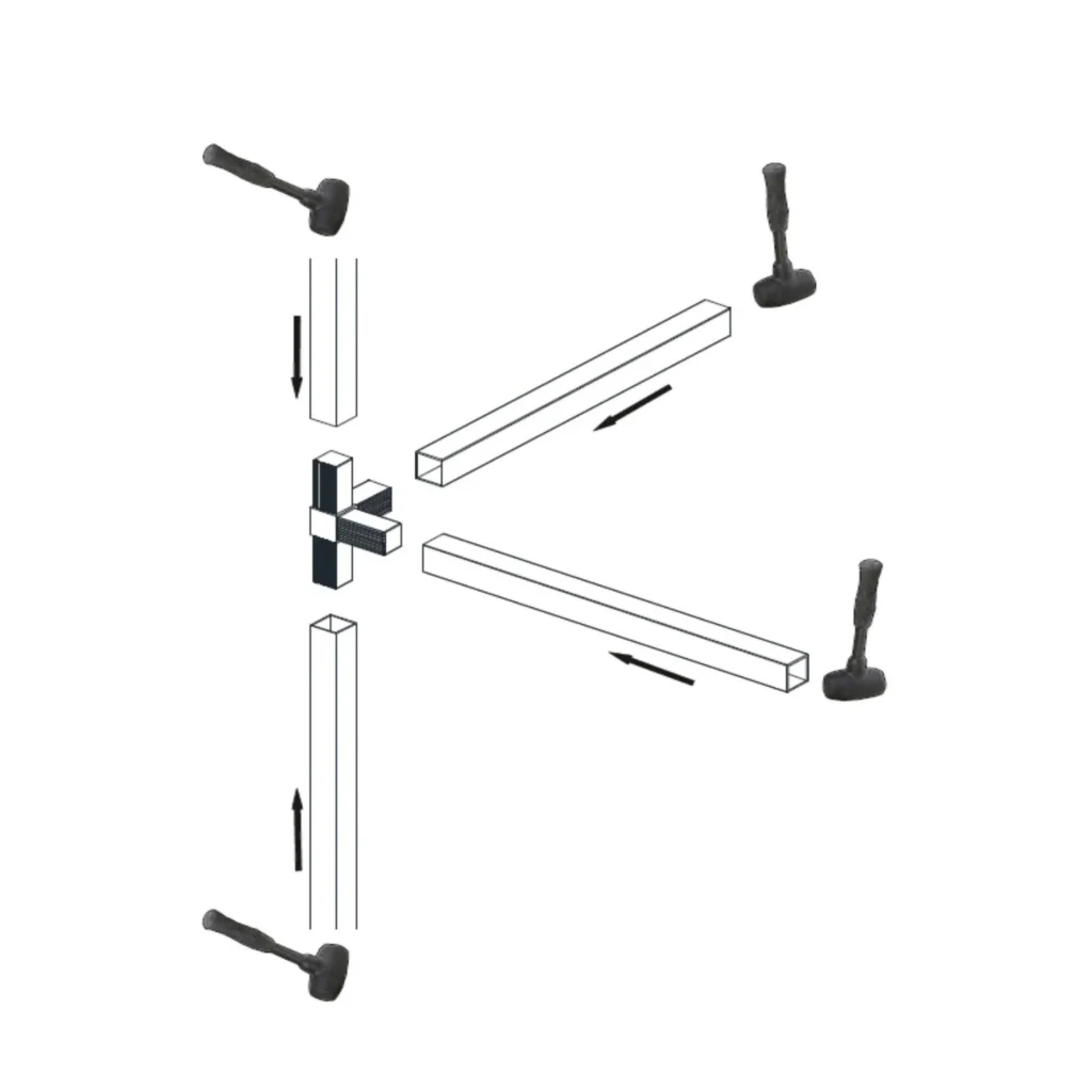 QB PVC ugao 4 kraka CRNA