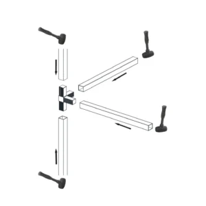 QB PVC ugao 4 kraka CRNA