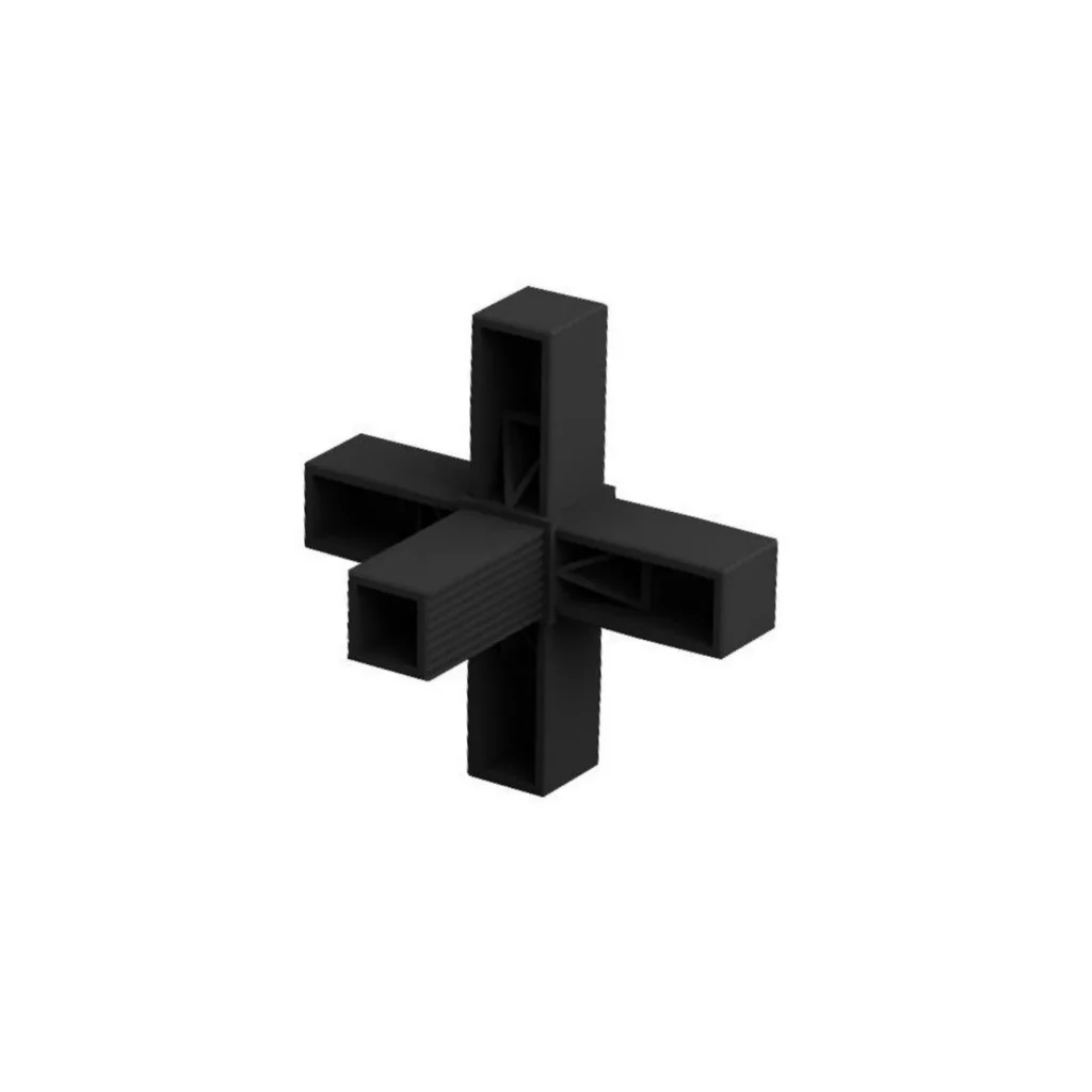 QB PVC ugao 5 kraka CRNA