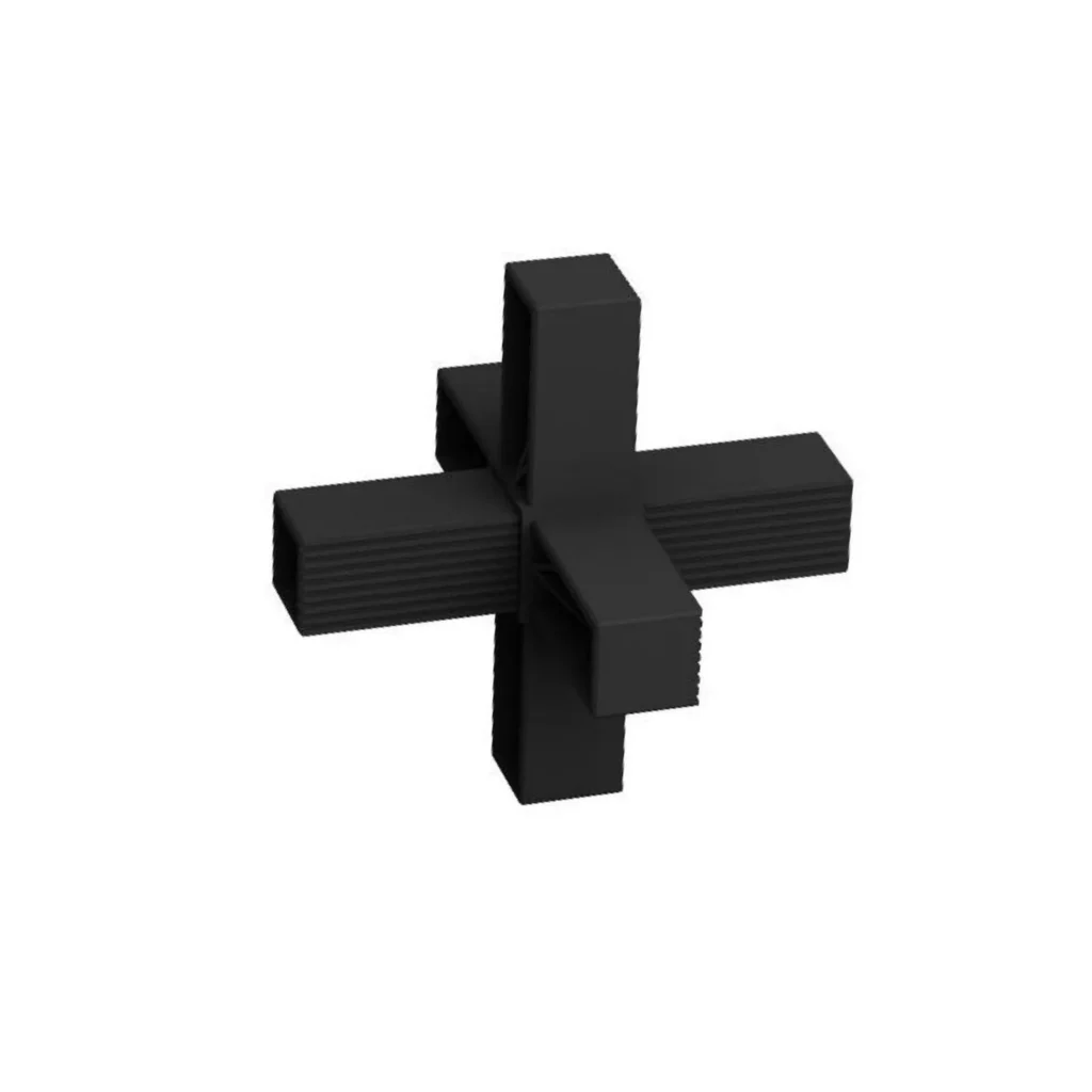 QB PVC ugao 6 kraka CRNA