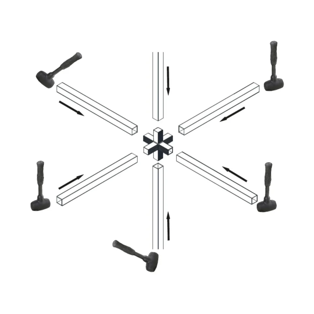 QB PVC ugao 6 kraka CRNA