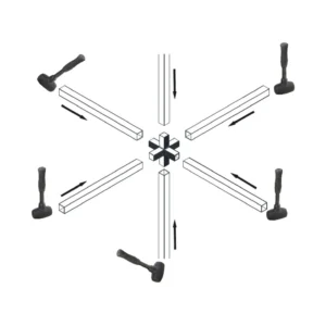 QB PVC ugao 6 kraka CRNA