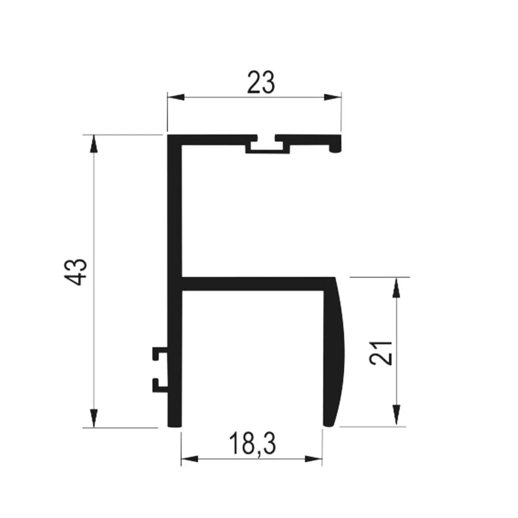 RU 39 rukohvat L=2,7m AL CRNA