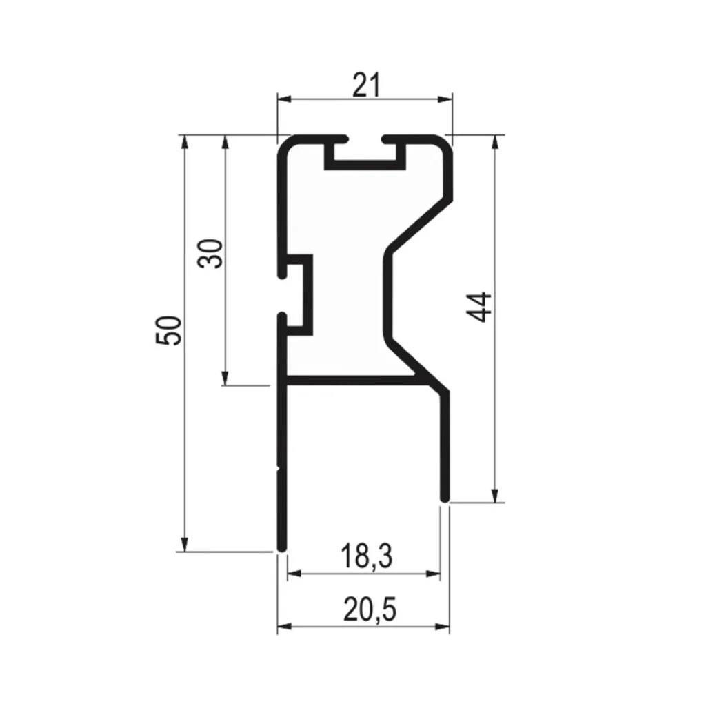 RU 75-F rukohvat L=6,0m AL SM