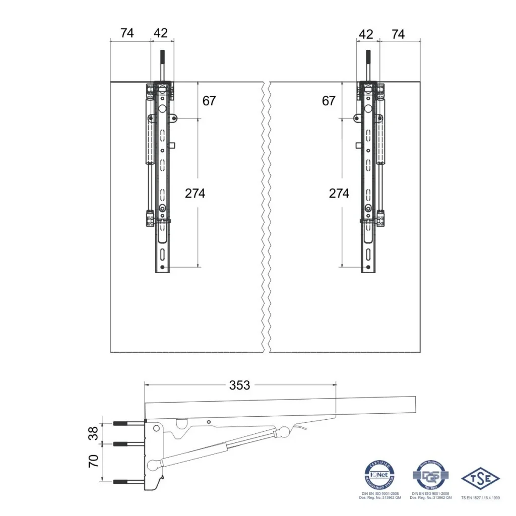 STO konzola preklopna DK80 SOFT