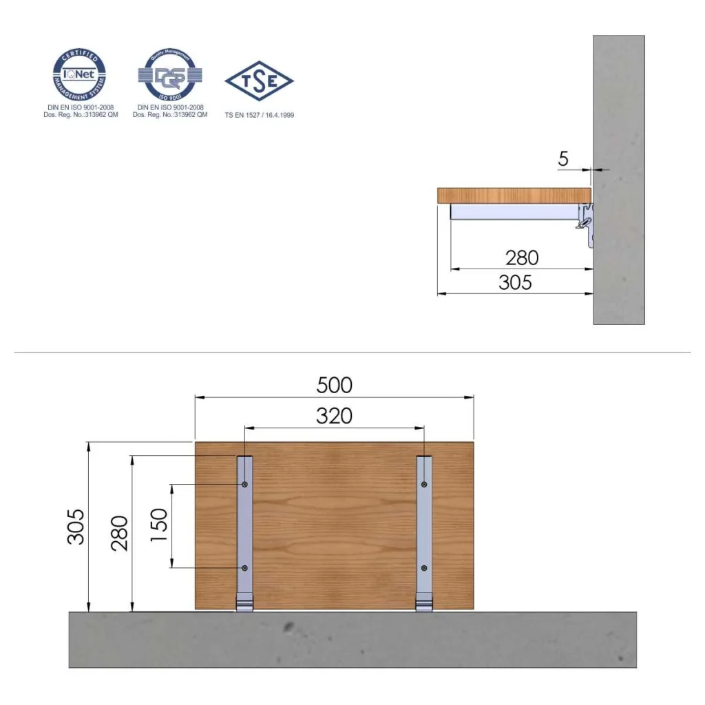 STO konzola preklopna MKM30 50×30