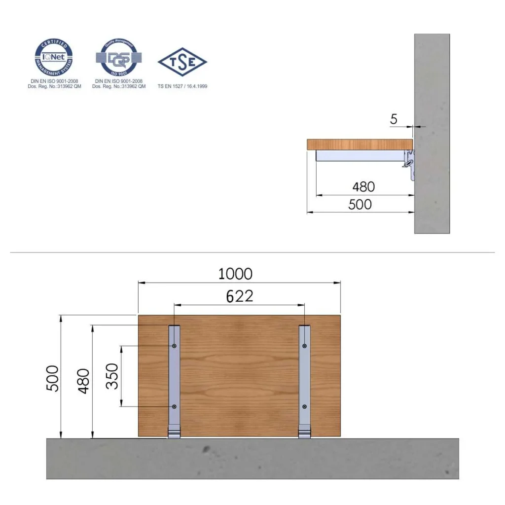 STO konzola preklopna MKM30 100×50