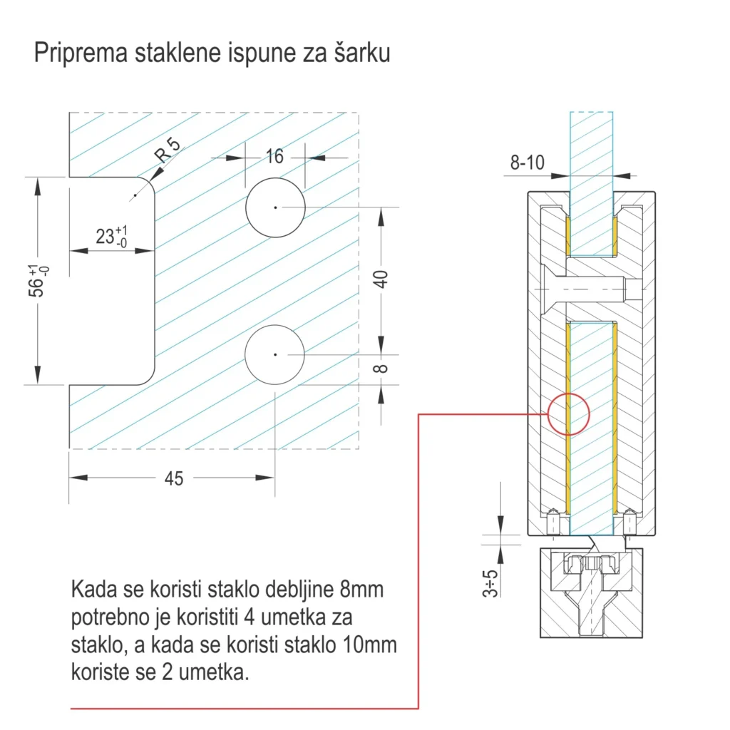 VŠ šarka za stak. vrata 1080 SM