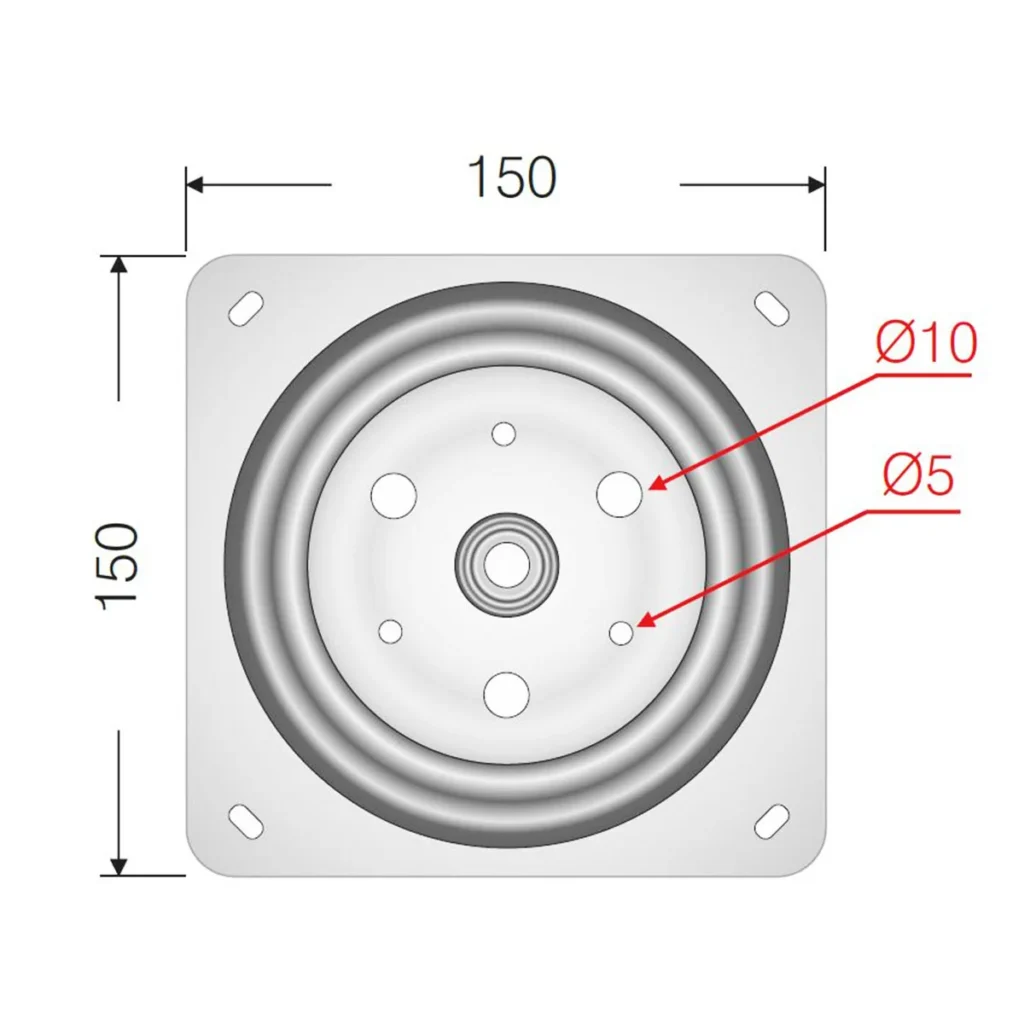 O Rotator kvadrat 150x150mm MS