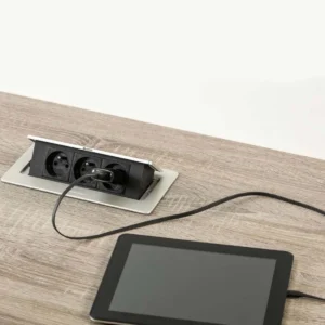 OU utič.za sto 2xšuko+2USBcrna