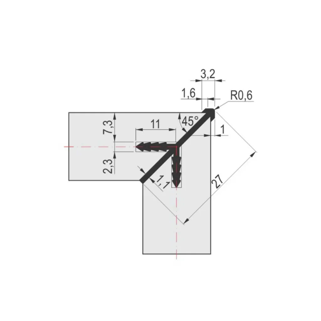VP vezni profil ger 90st.AL CRNA