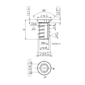 NIV Unit matica M8x15mm SISO