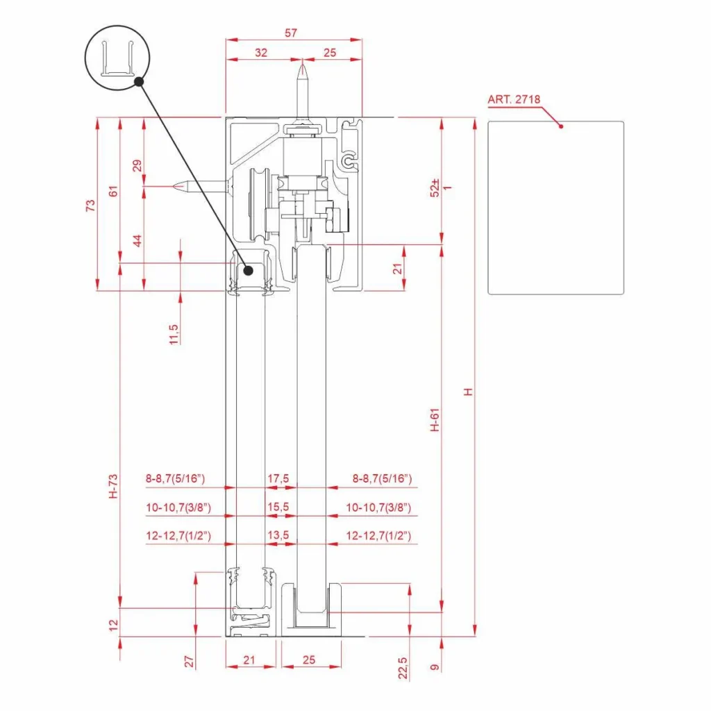 PVS SV poklopac gor. šine AL TS