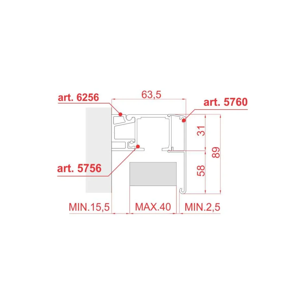 Gornja šina TS-1700 PVD/PVS