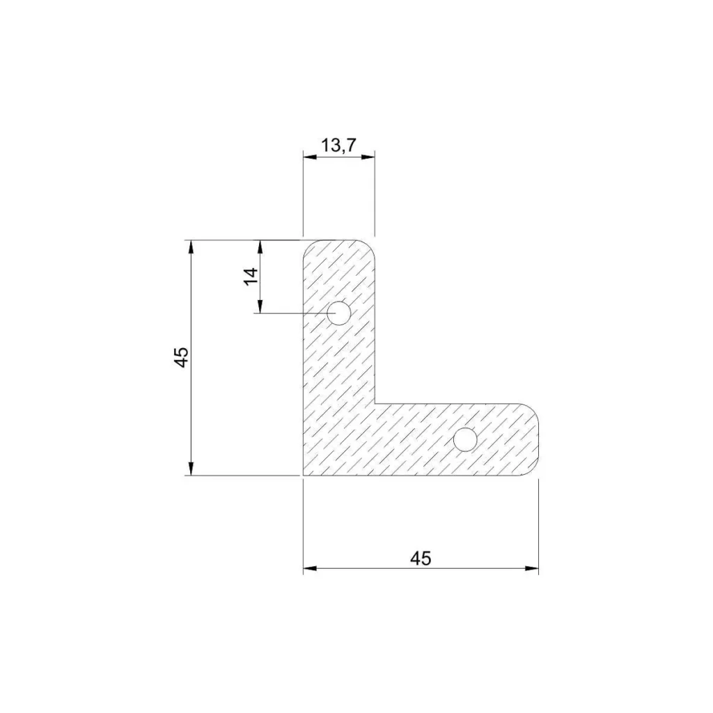 VŠ Metalni ugao sa vijcima M5