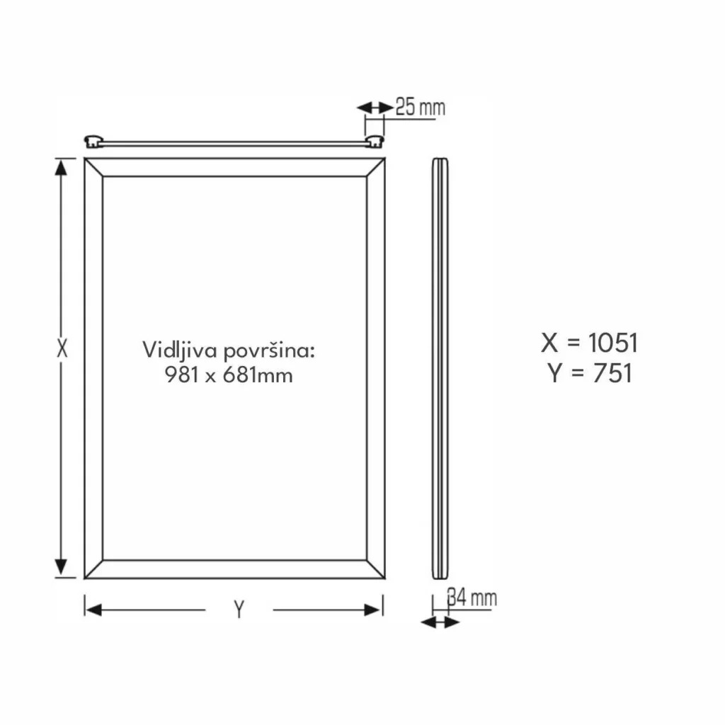 REK oglasna tabla 2st B1 LED 25mm