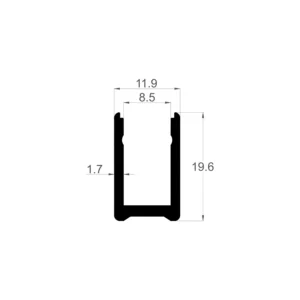 TK profil- st. 8mm L=4m AL CRNA