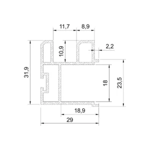 EP18-58 Rukohvat L=5.5m AL CRNA