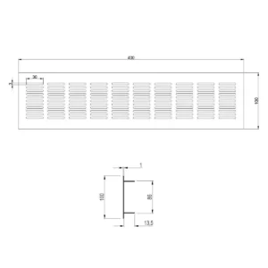 Vent. rešetka AL T 10×40 CRNA