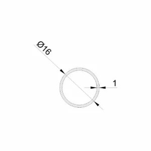 Al profil 0 16×1,0mm sirovi