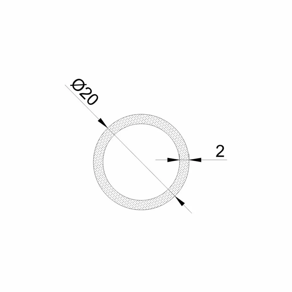 Al profil 0 20×2,0mm sirovi