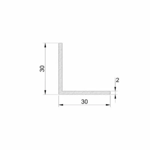 Al profil L 30x30x2,0mm sirovi
