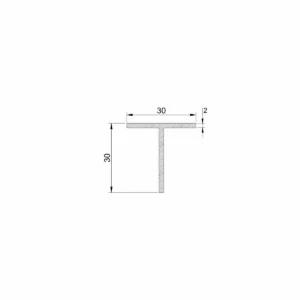 Al profil T 30x30x2,0mm sirovi