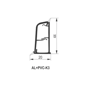 DP K3 diht PVC pr.-al.fol.INOX
