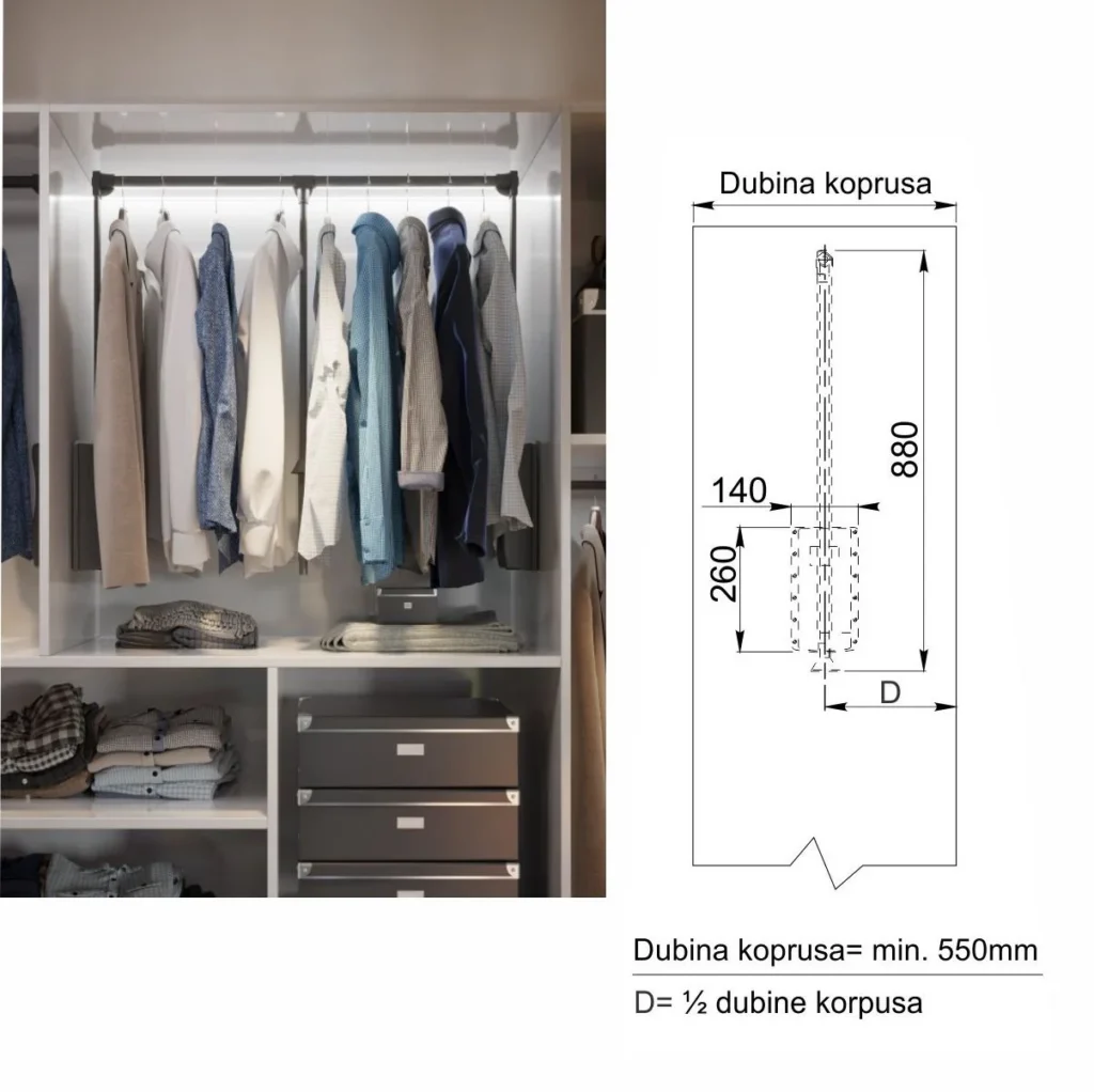 UP lifter 87,5-120 crna GTV