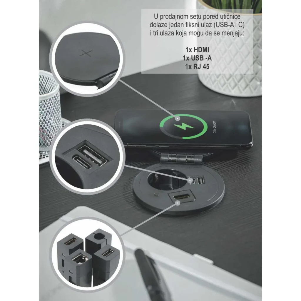 OU utič. CHARGER PLUS bela GTV