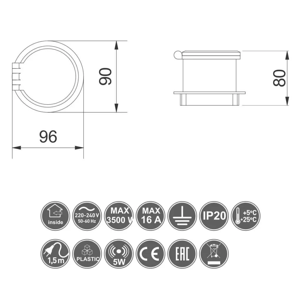 OU utič. CHARGER PLUS crna GTV
