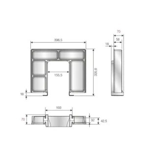 OKL E sifon ladica 70mm bela