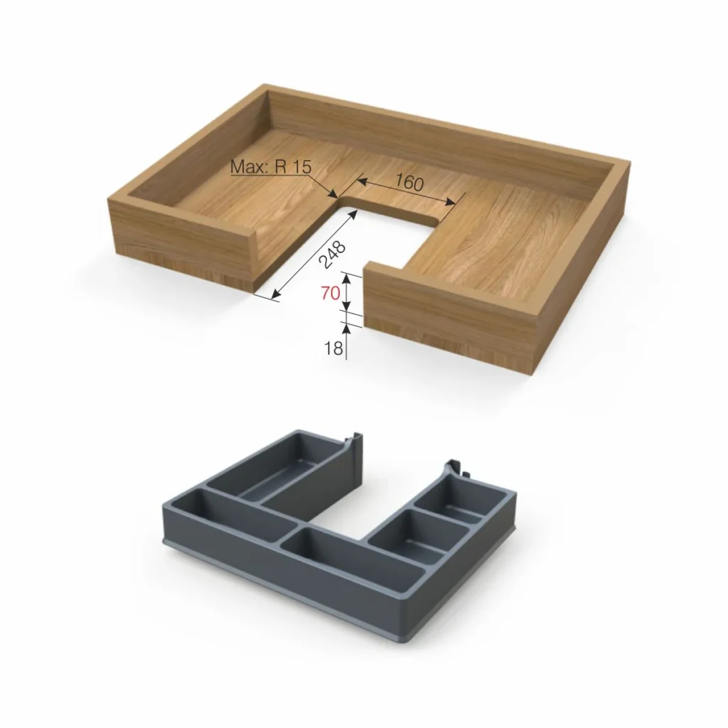 OKL E sifon ladica 70mm bela