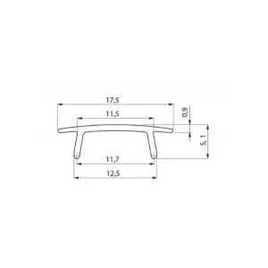 LED pokl.GLAX8 crni 3m