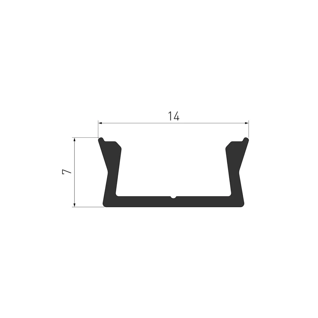 LED N GLAX4 al.profil 3m CRNI