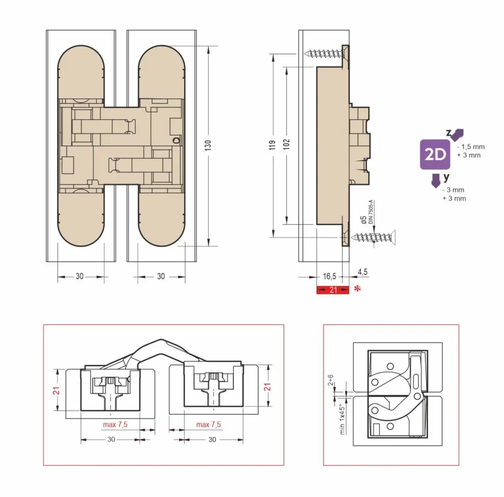 VŠ šarka za sobna vrata 2D CRNA