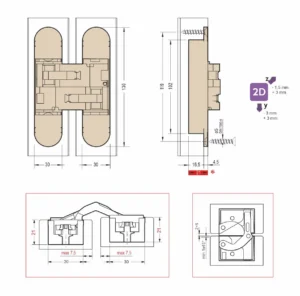 VŠ šarka za sobna vrata 2D CRNA