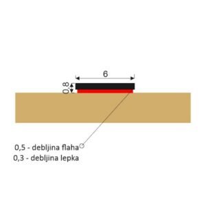 FLAH 6x0.8mm - dekorativni samolepljivi profil rolna