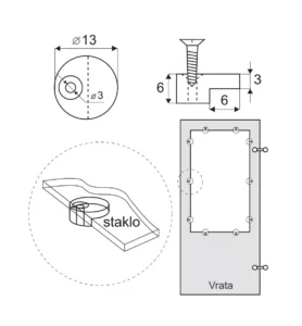 SI držač stakla na frontu