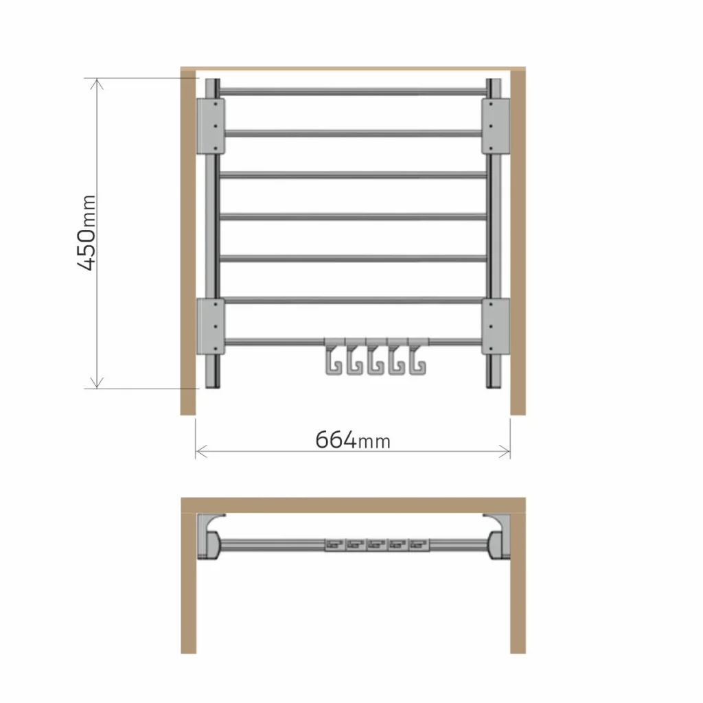 UP nosač pantalona 664mm STAND.