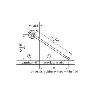OZ držač bara 225mm HF