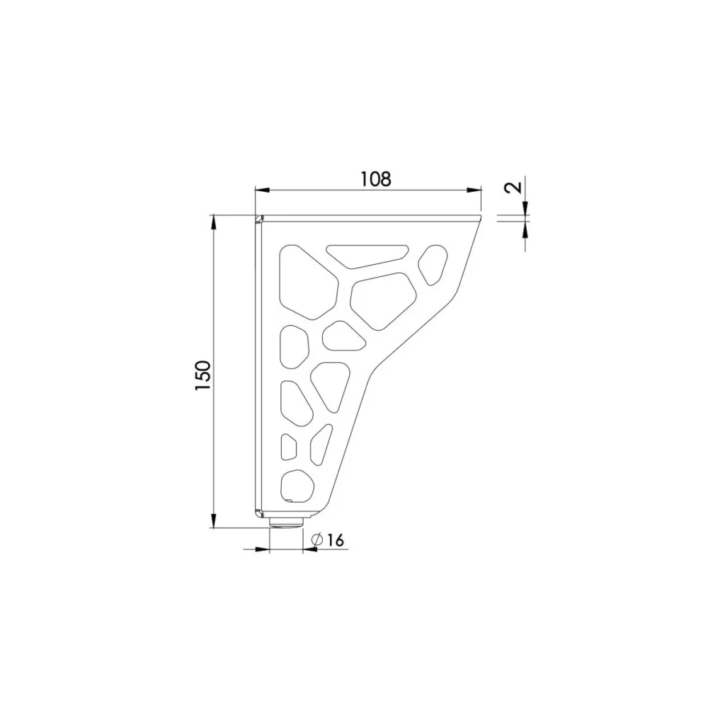 ON D Noga MREŽA h=15cm CRNA