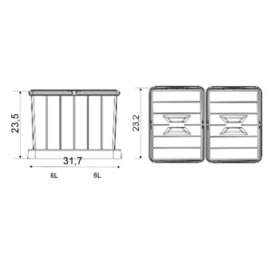 OG korpa za smeće 2x6l BL