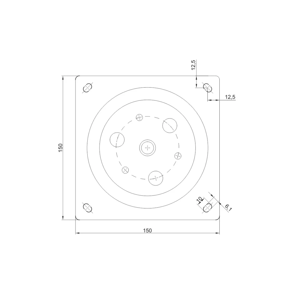 O Rotator TV 150×150 crni MF