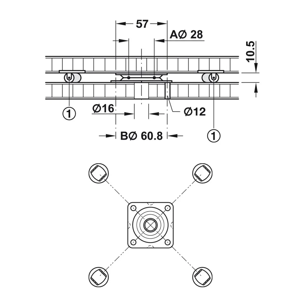 O Rotator 57 x 57 x 10,5mm HF