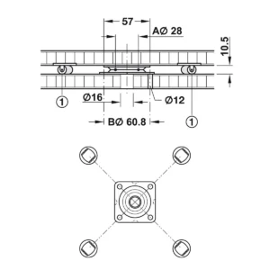 O Rotator 57 x 57 x 10,5mm HF
