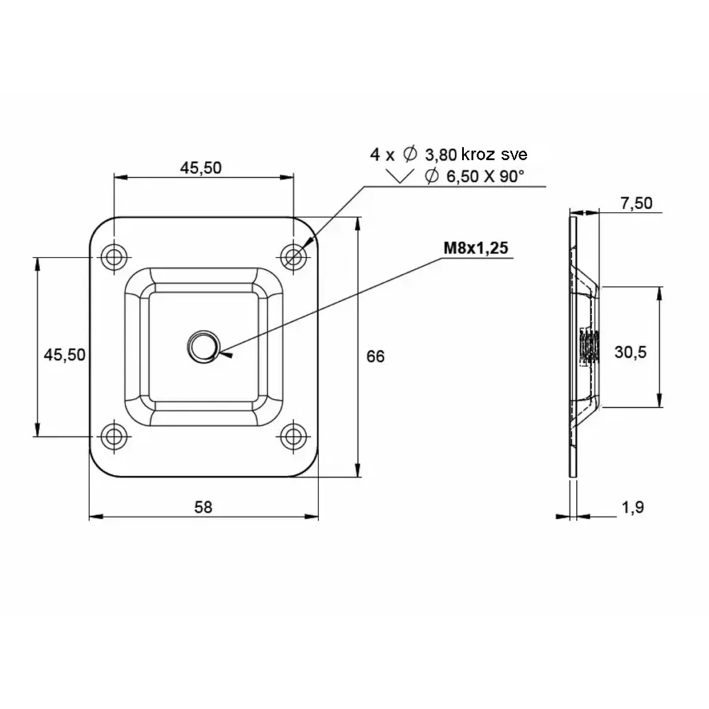 ON STO spoj.za nogu ravni