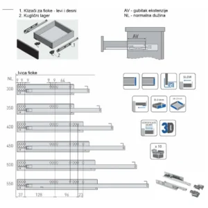 OKL S skriveni klizač slow delim.otr. 450 GTV