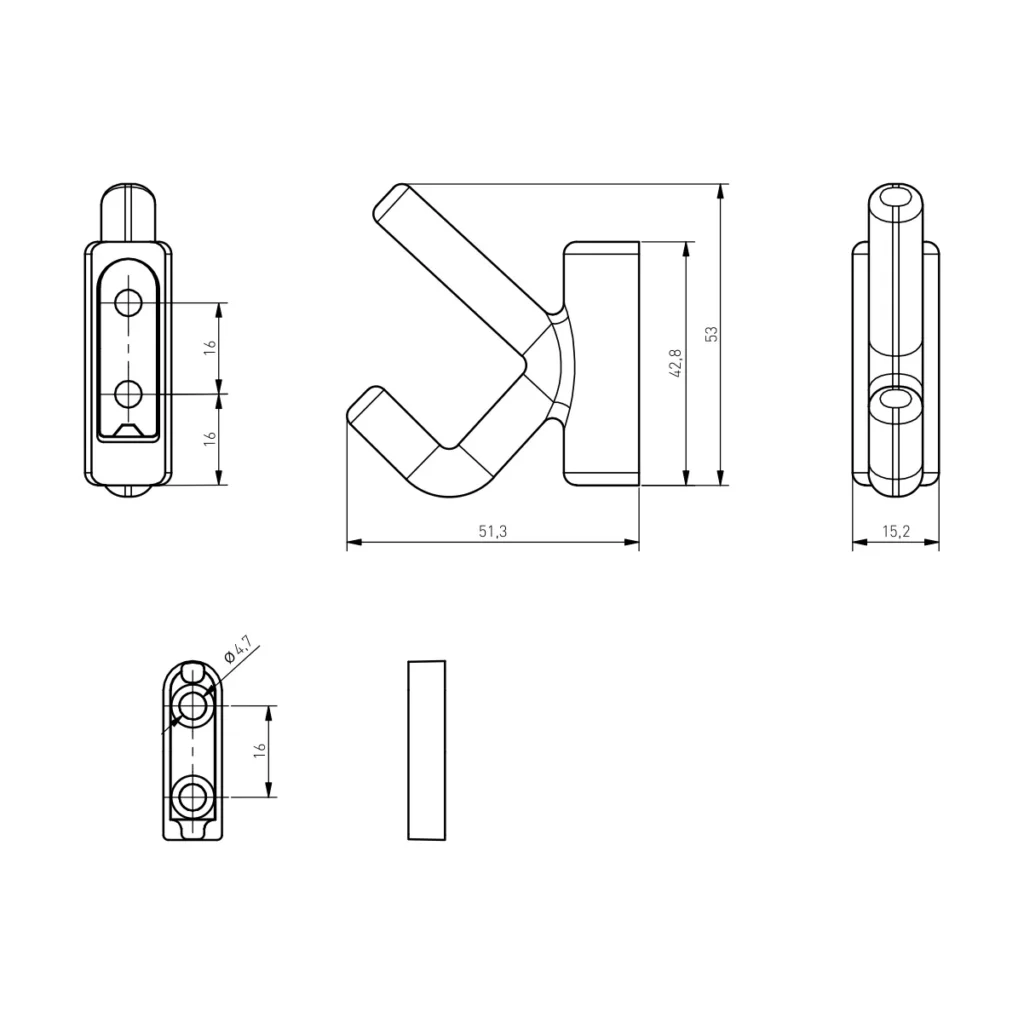 OČ čiviluk LENS crna GTV
